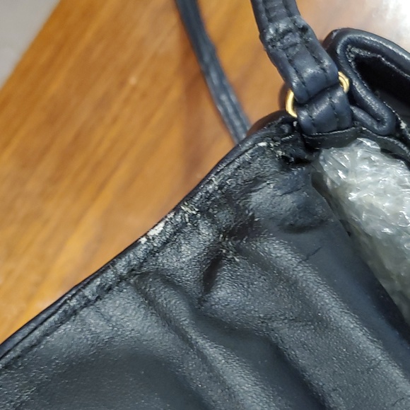 VTG Ganson Woven Leather Navy Purse Shoulder bag Cross… - Picture 6 of 7